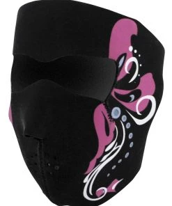 Zan Headgear Headwear ZANheadgear Neoprene Full Women's Face Mask -Cheap Clothing Store Neoprene Mardi Gras Face Mask Black Pink White