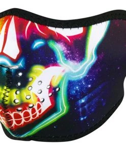 Zan Headgear Headwear ZANheadgear Skull Neoprene Half Face Mask -Cheap Clothing Store zan headgear half face neoprene mask neon skull 1