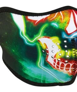 Zan Headgear Headwear ZANheadgear Skull Neoprene Half Face Mask -Cheap Clothing Store zan headgear half face neoprene mask neon skull